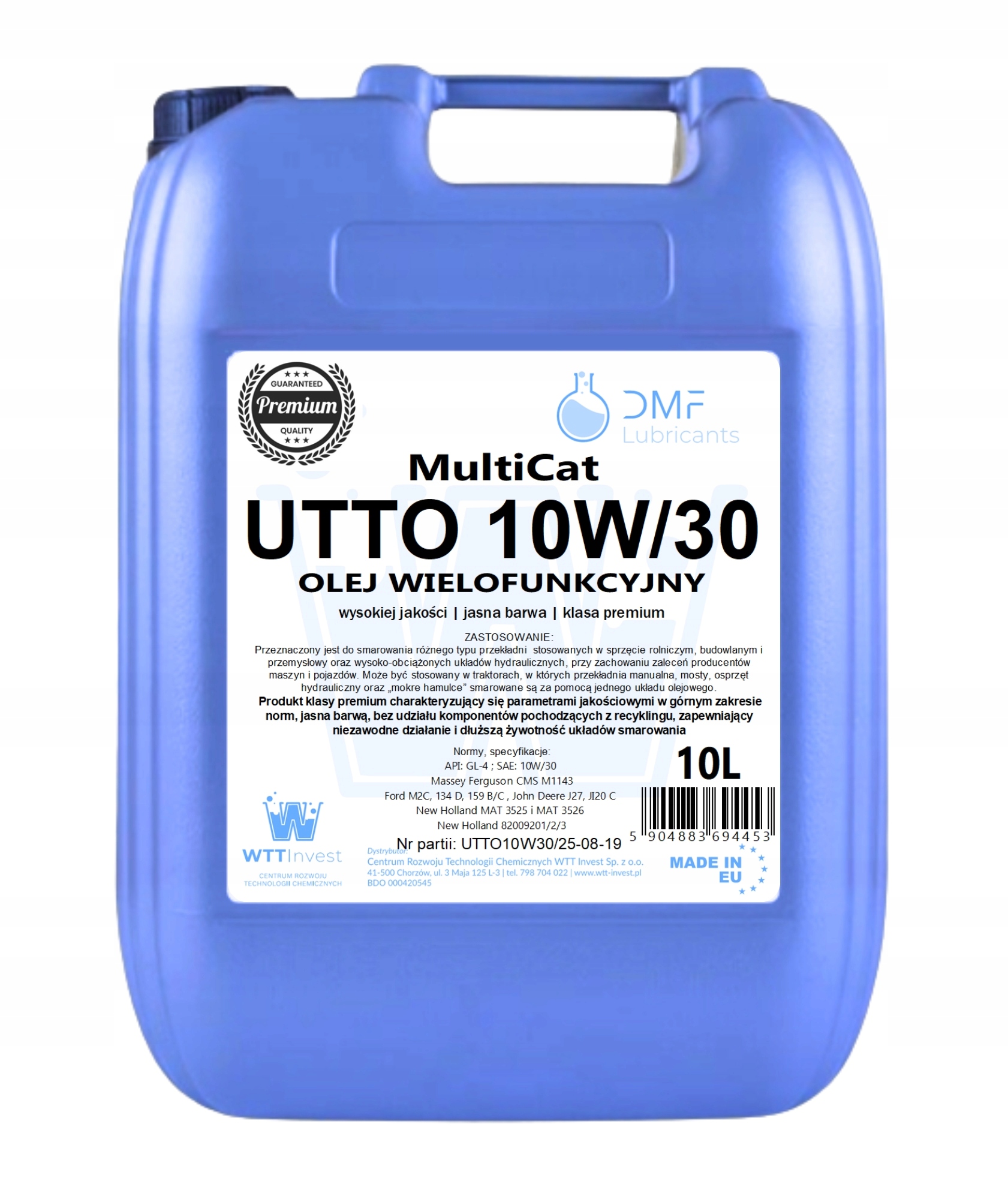 Olej wielofunkcyjny Utto 10W/30 10L hydrauliczno przekładniowy