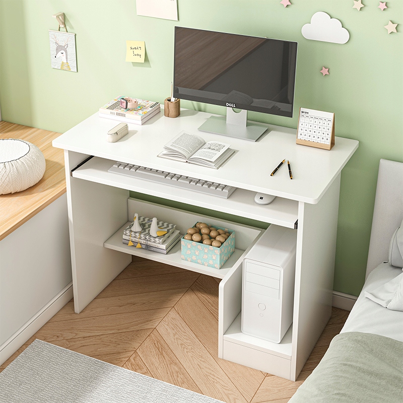 MODERNÝ BIELY POČÍTAČOVÝ STÔL S POLICAMI A ZÁSUVKOU PRE MLÁDEŽ EAN (GTIN) 5904890434684