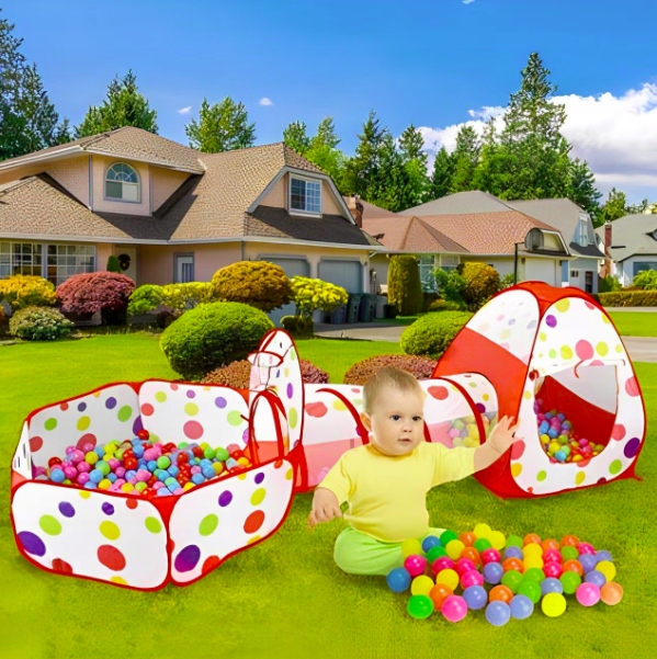 NAMIOT DUŻY 3W1 DLA DZIECI TUNEL SUCHY BASEN IGLO DOMEK KOSZ DZIECIĘCY Marka inna