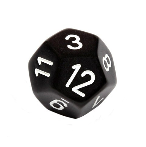 

Kość Rpg K12 kostka do gry czarna