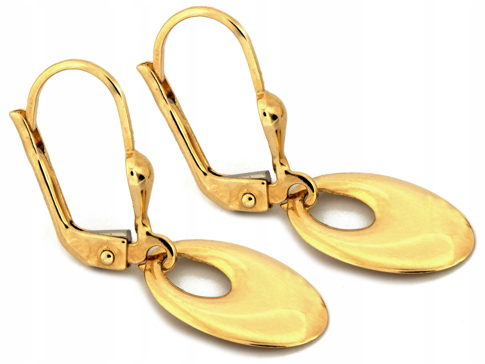 Náušnice zlaté závěsné 585 jemné módní 1.52g elegantní 27.9 mm 8.3 mm