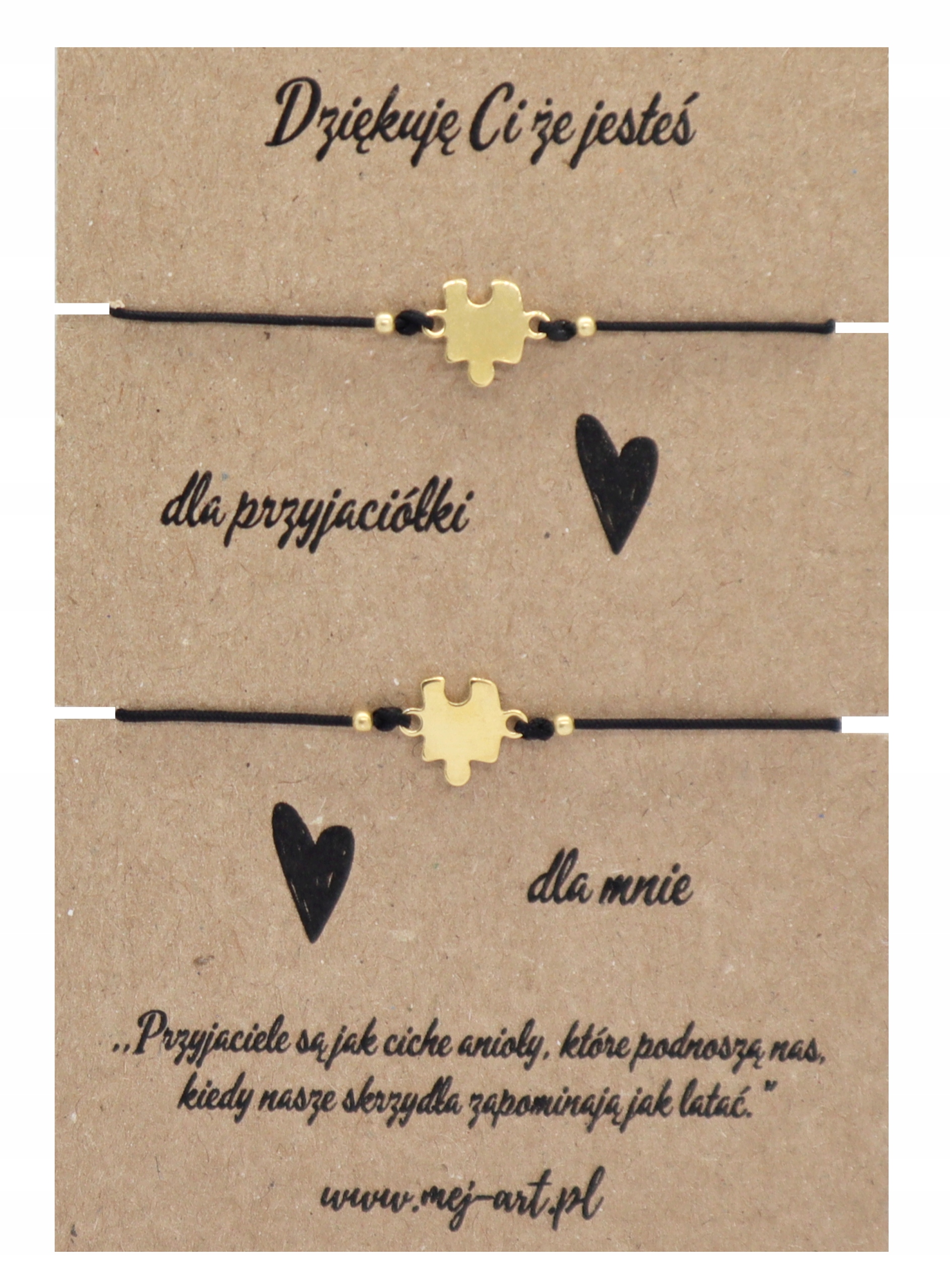 

Srebrne bransoletki przyjaźni Puzzle Złote