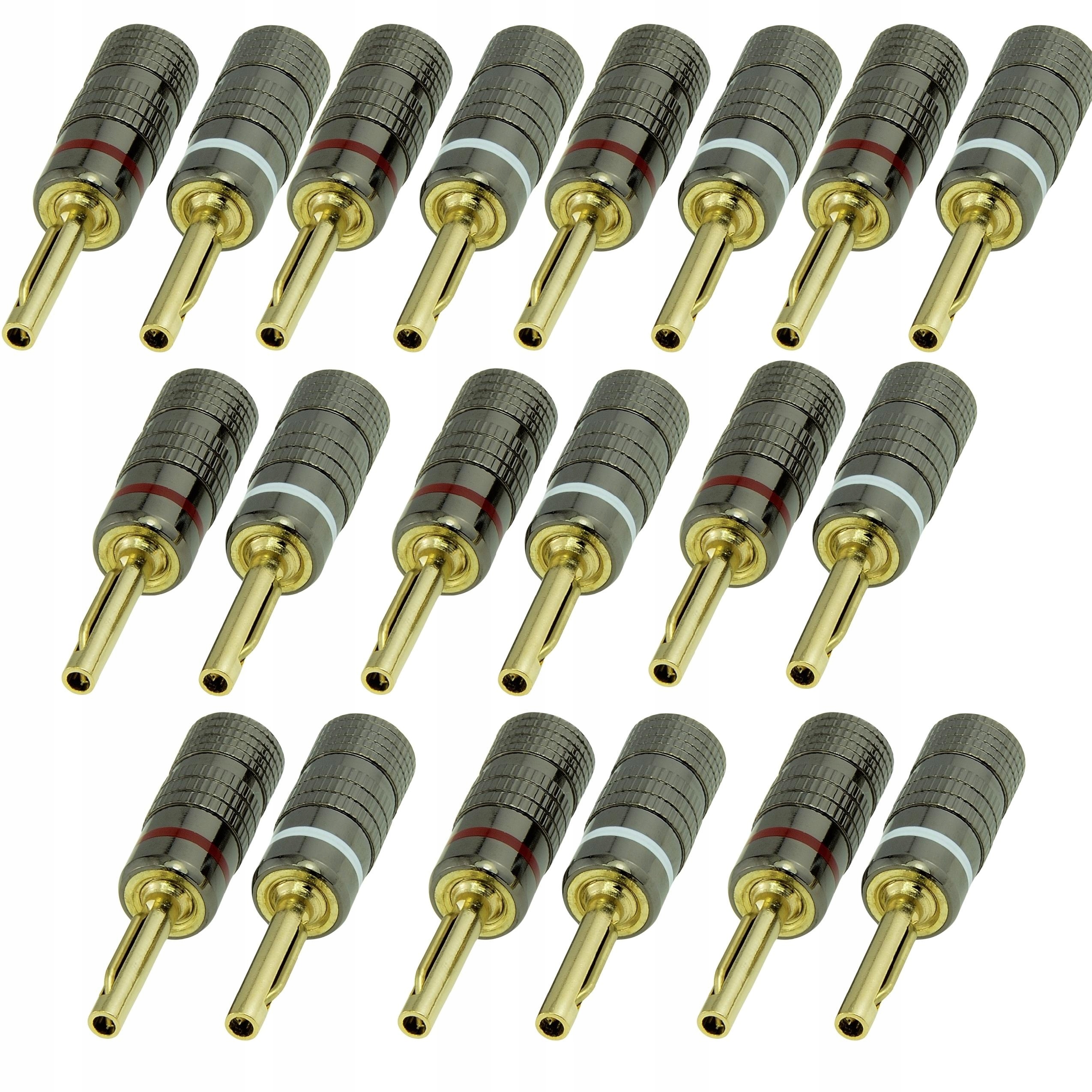 20 Ks Zlacený Reproduktorový Konektor Pro Sloupy V Chromovaném Pouzdře Auden B17