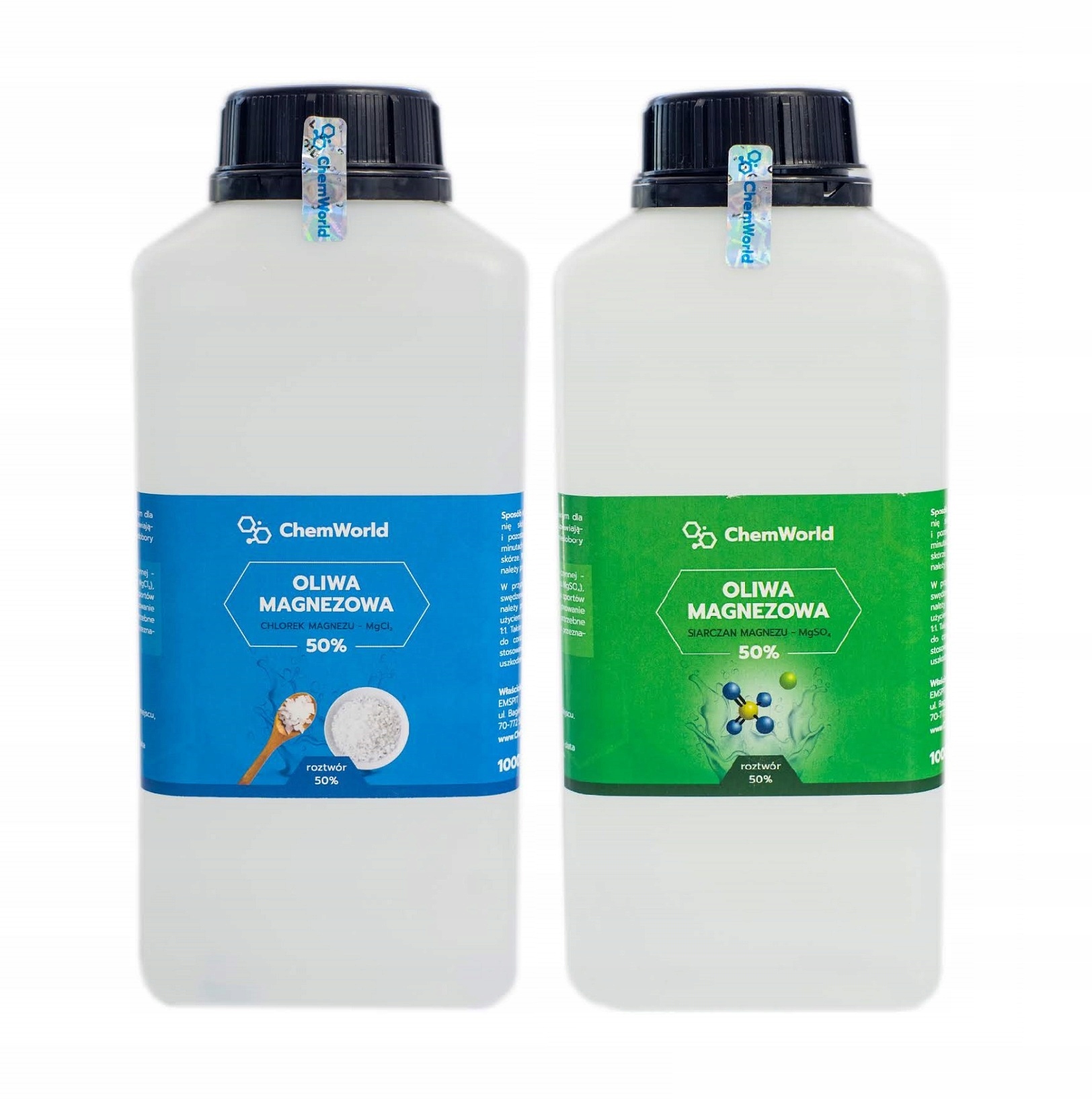 

Zestaw Oliwa Magnezowa Olejek Magnezowy 50% 2x1000