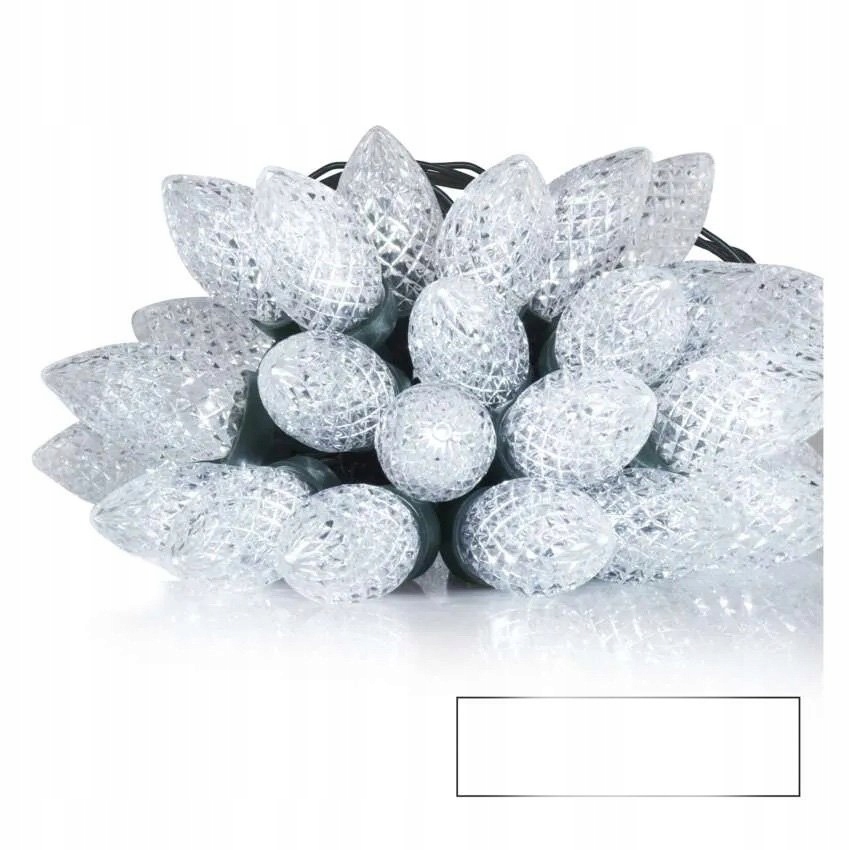 Vánoční osvětlení na stromeček IP44 50 Led 9,8 m Classic Chain šišky studená bílá D5ZC01 E