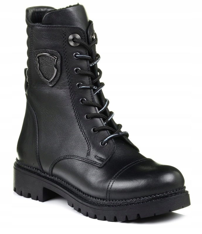 Buty zimowe damskie botki skórzane ocieplane trapery Loretta Vitale 721 38