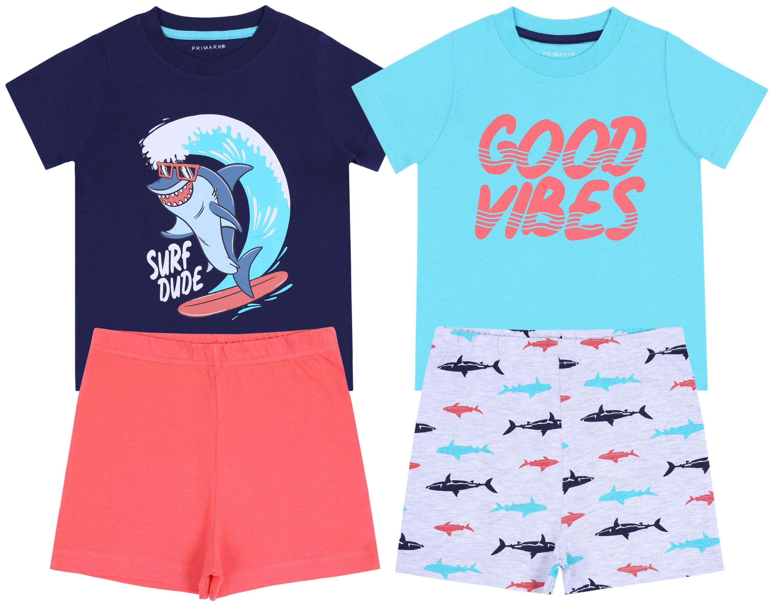 

2x Piżama chłopięca w rekiny 5-6 lat 116 cm