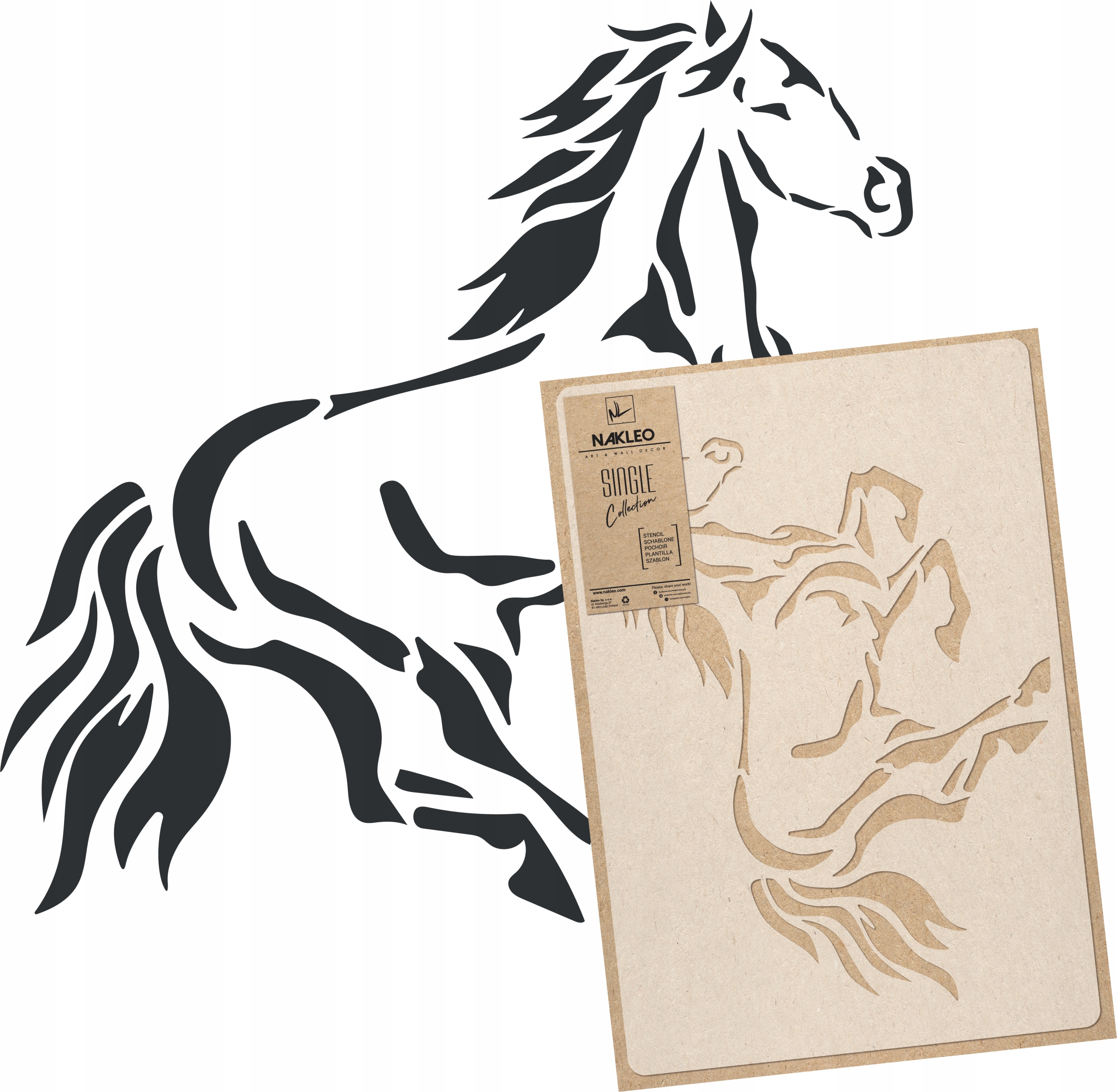 Šablona malířská Vícenásobná L 59x95 cm Kůň Jezdectví Galop Koně