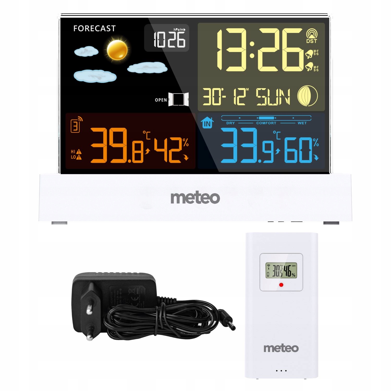 Stacja pogodowa Meteo SP110B z Dcf biała, Meteo, 3415.5907265021939,