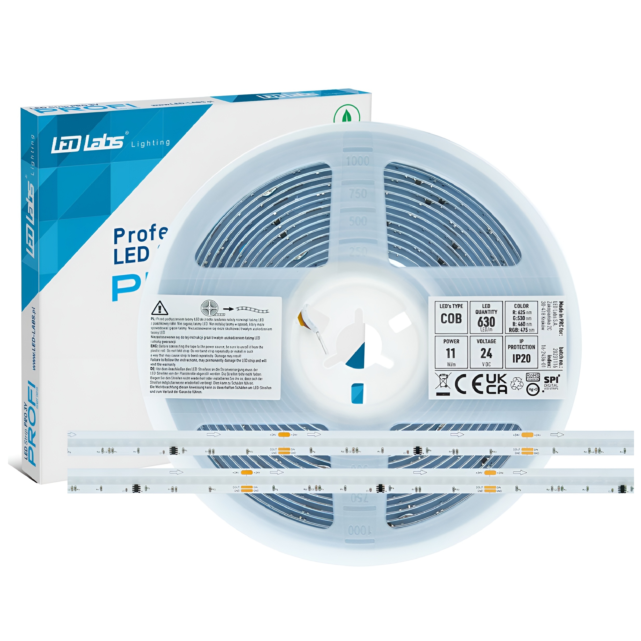 Led pásik 24V 5m Cob Rgb Digitálny Spi 55W Viacfarebný Profi WS2811 Premium