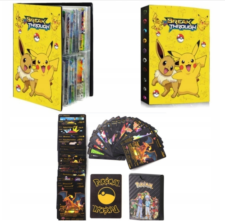 

Pokemon Czarne Karty 55szt +album