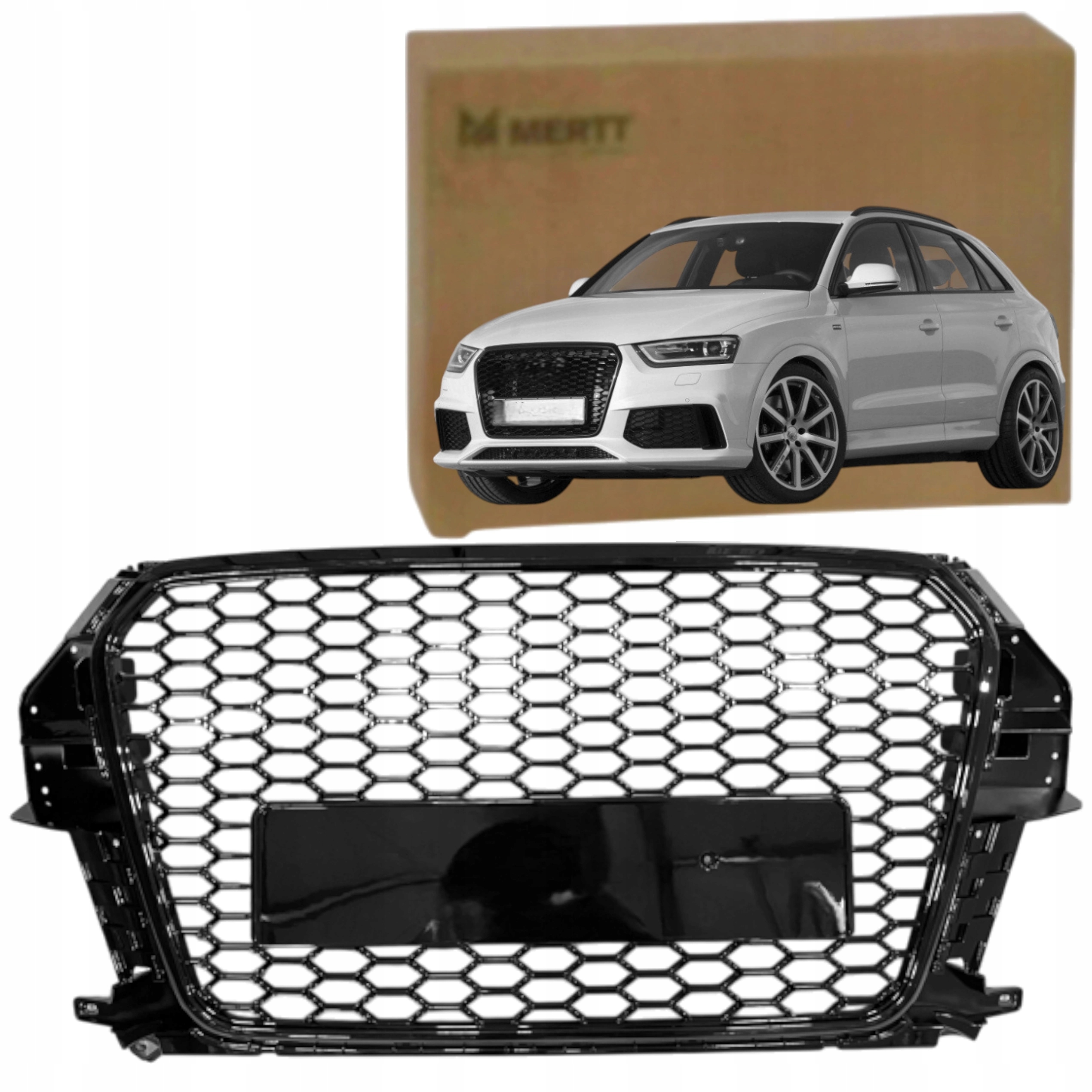 Audi Q3 2012-2015 Rs Look Atrapa Mřížka Chladiče Gril S-line Černá