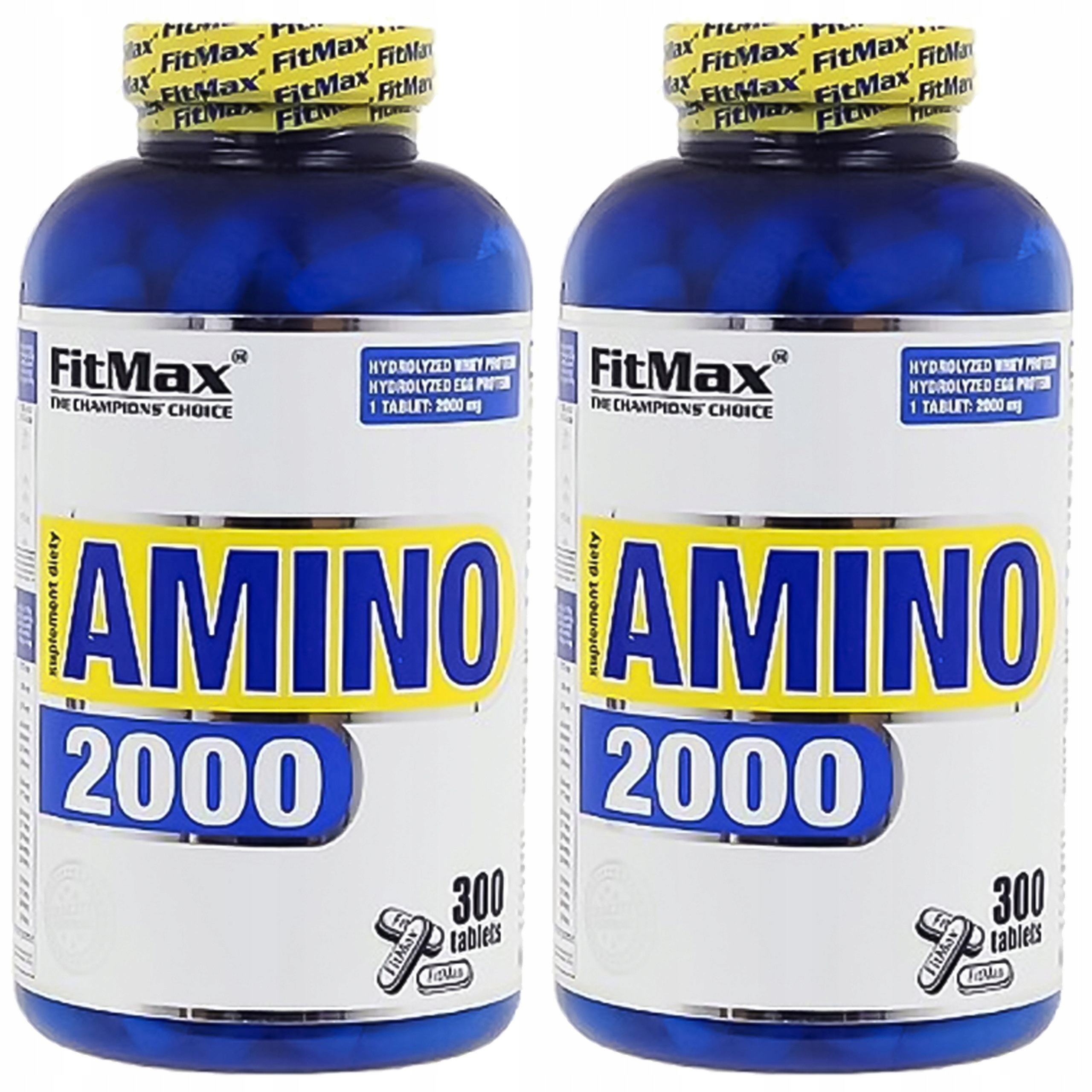 2x Fitmax Amino 2000 300 tablet Aminokyseliny Bcaa Eaa Bílkoviny Hmotnost Síla