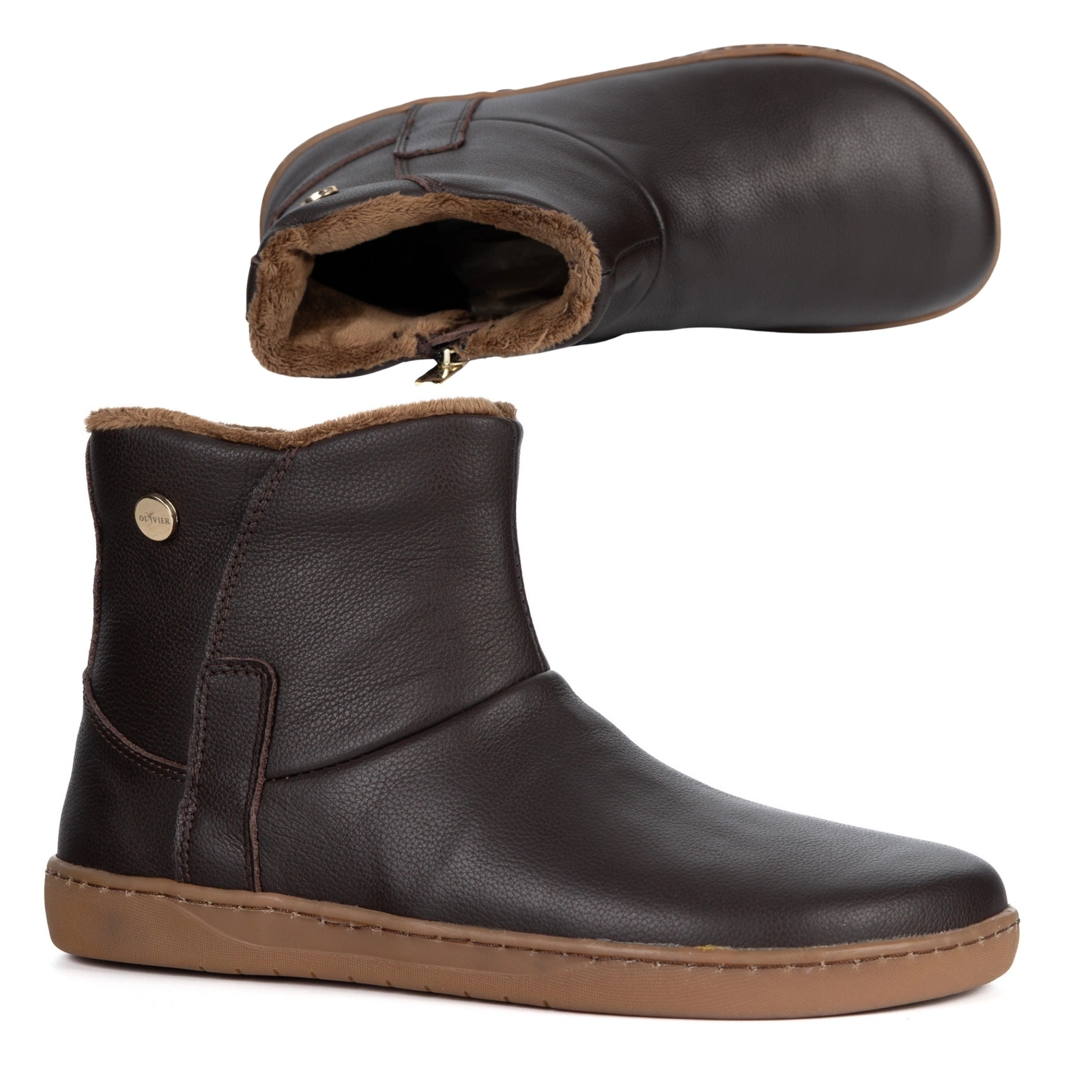 Kotníkové Boty boty na zip pro kočku Barefoot Olivier 202MP hnědé 40