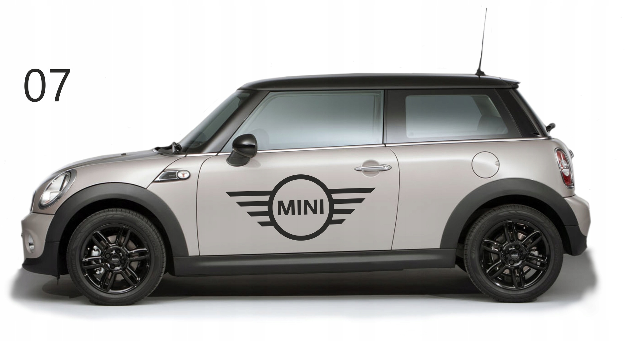 Samolepky Mini Cooper R50 R53 R56 s bočními pruhy 07