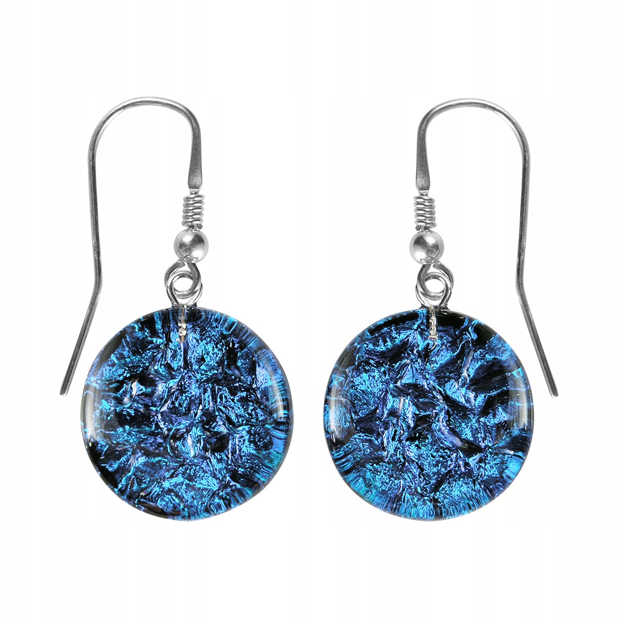 Náušnice dámské modré Harf sklo murano kolečko