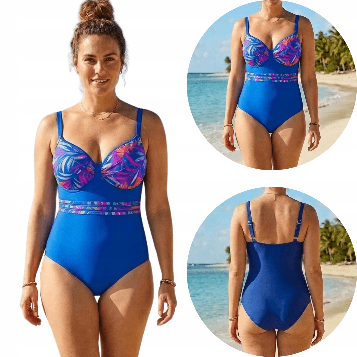 Jednodílné modelovací plavky s vyztuženými misky 29791 blue L