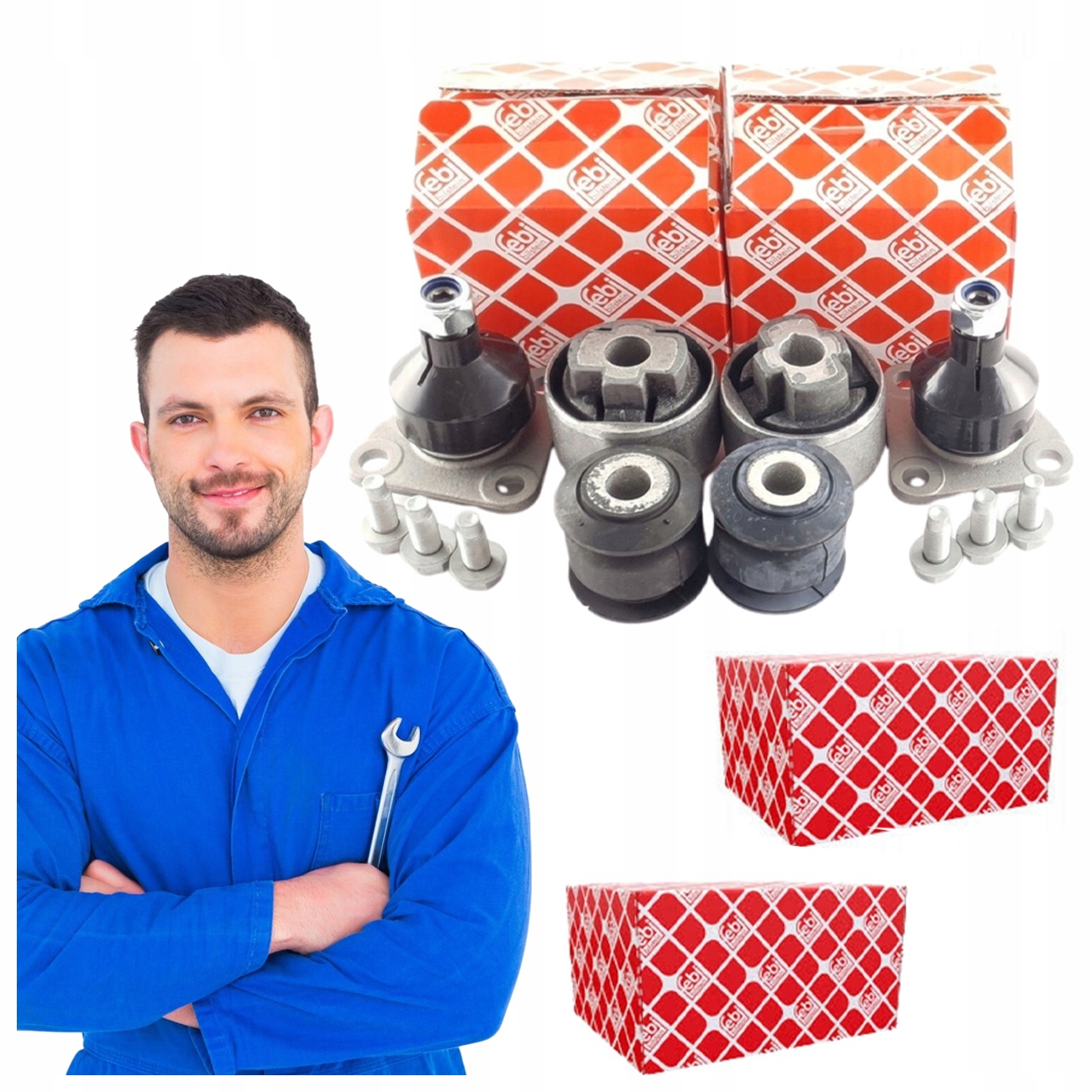 Febi 4x Pouzdra 2x Čepy Ducato Jumper Boxer od 2006- Přední
