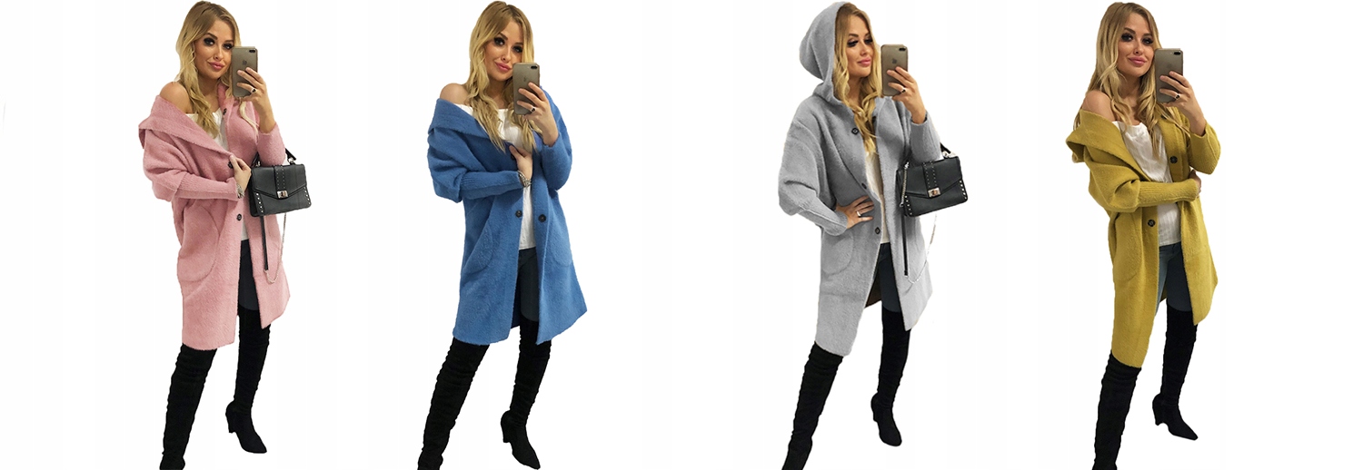 ALPAKI PŁASZCZ kurtka WEŁNA KOLORY oversize DŁUGI Marka Katmandi