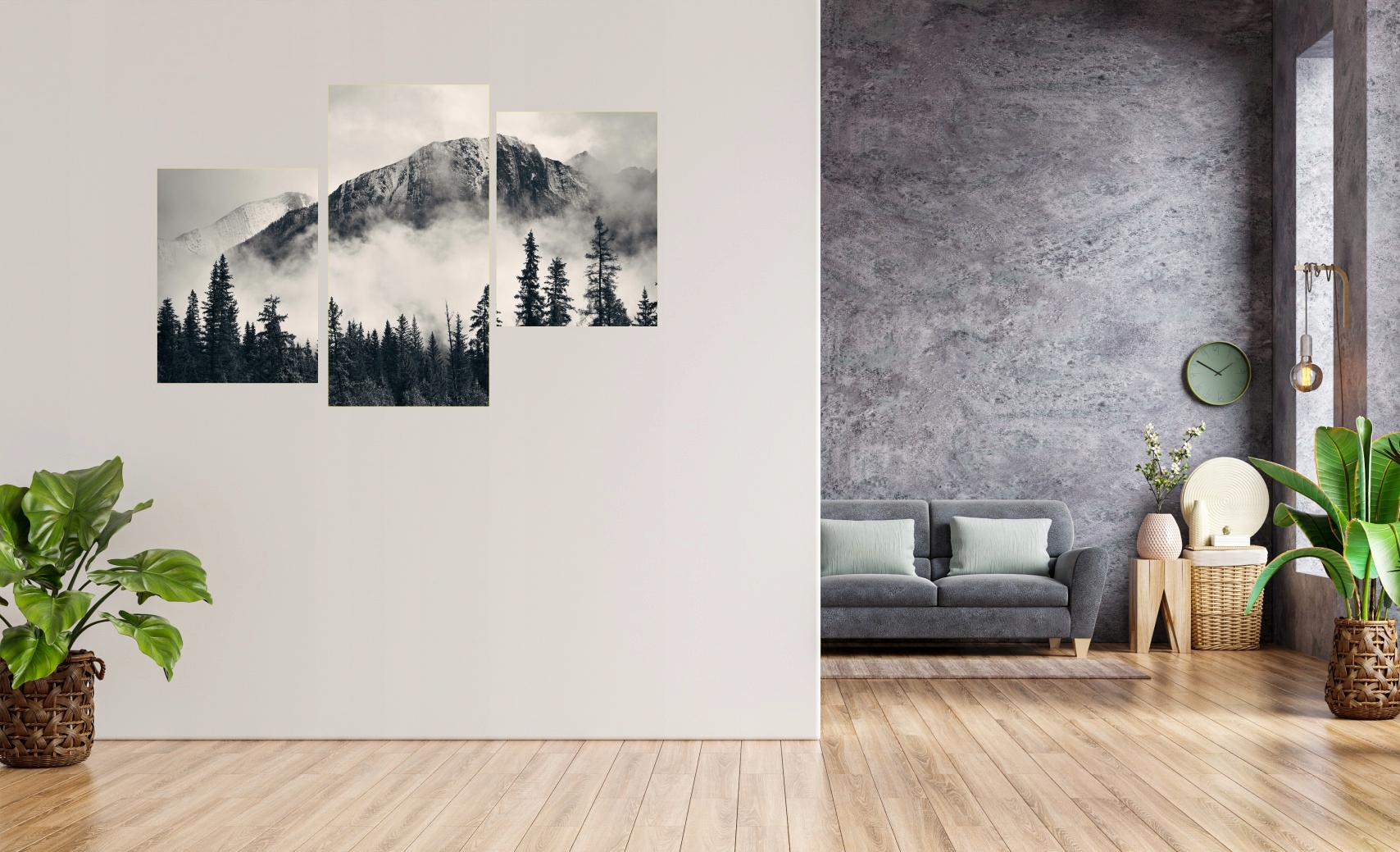 TRYPTYKI OBRAZ NA ŚCIANĘ GÓRA WE MGLE WYBÓR WZORÓW Kod producenta 1056