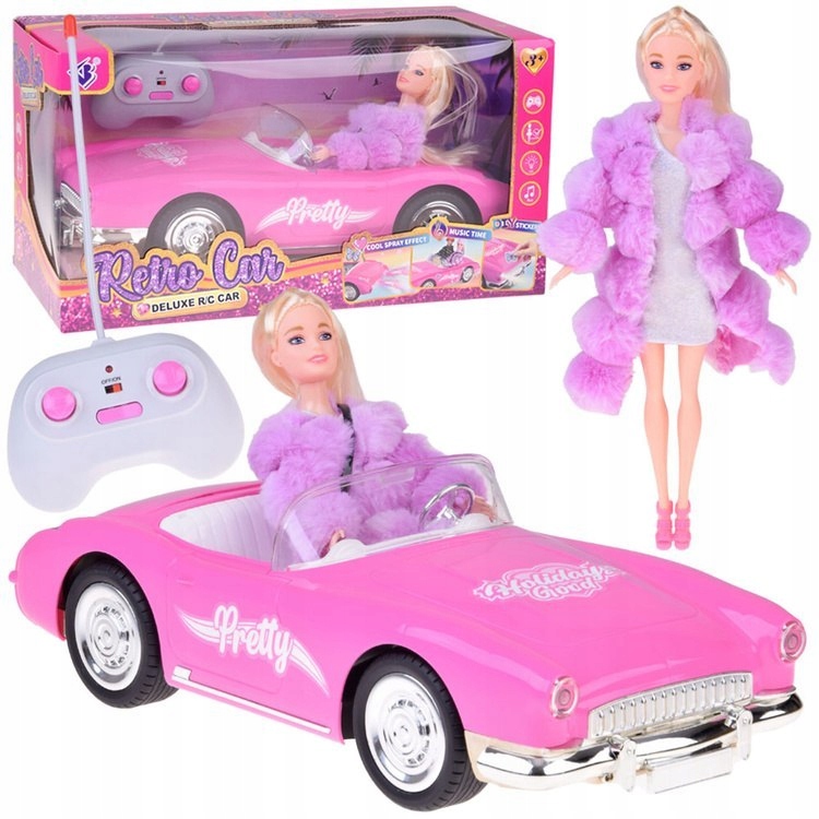 Autko Retro Cadillac na pilota Lalka w Futrze RC0745