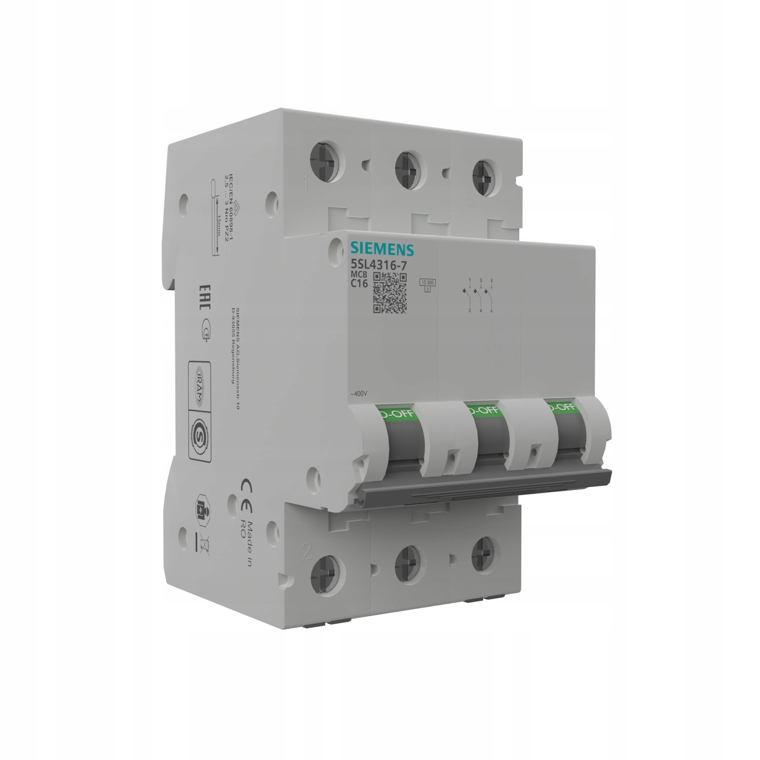 Nadprúdový vypínač 3P C 16A 10kA Ac Vde Siemens 0538