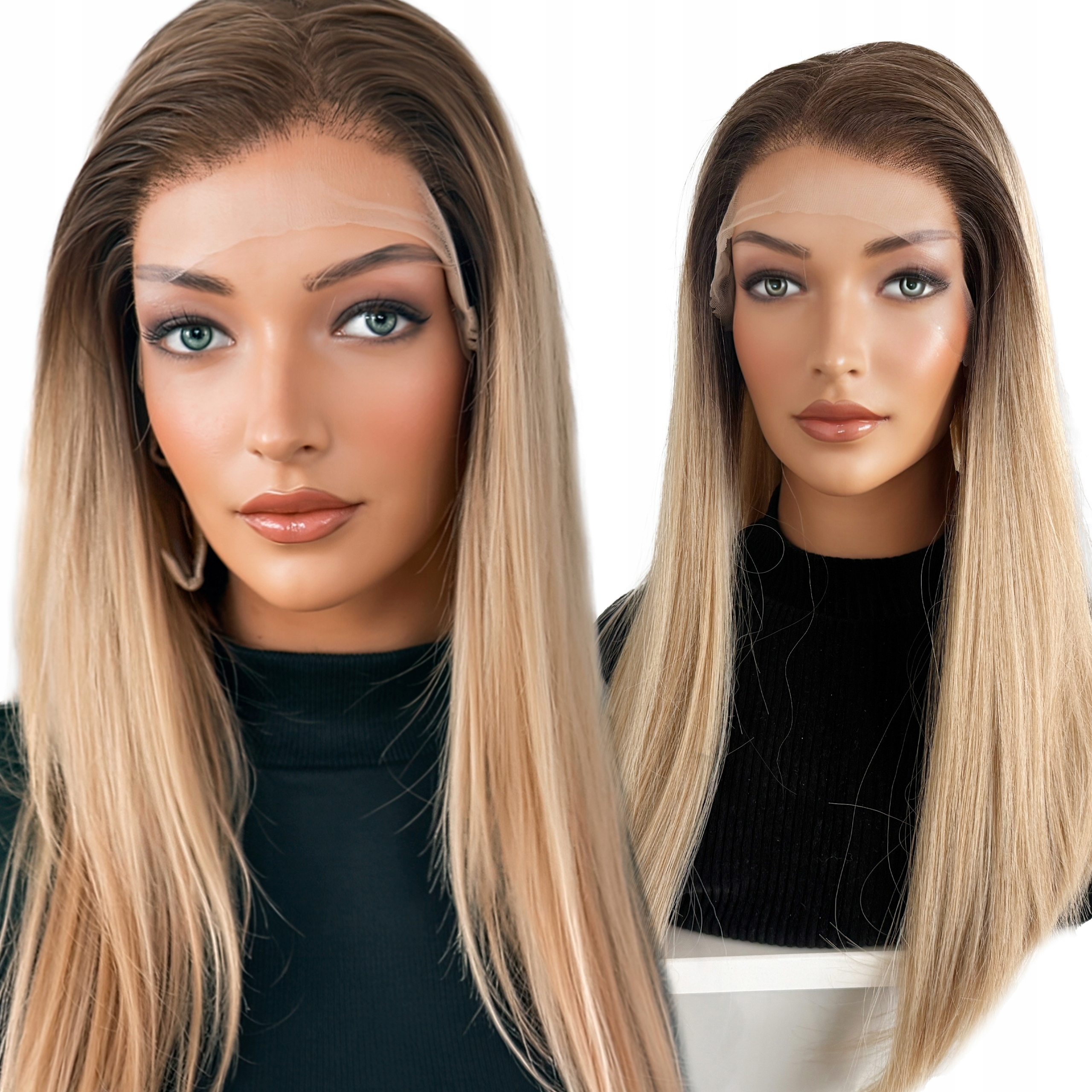 Syntetická paruka s umělými vlasy Lace Front Hd jako přírodní Ombre Blond