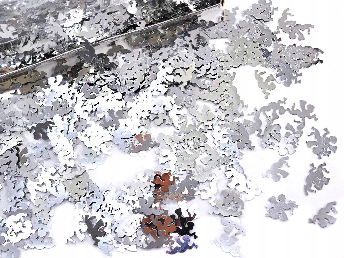 SREBRNE BŁYSZCZĄCE ANIOŁKI DEKORACJA NA STÓŁ STROIK CHOINKĘ 25000szt