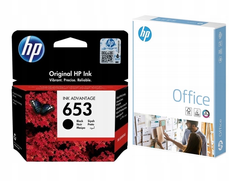 tusz Hp 653 3YM75AE czarny do drukarki papier Hp Office A4 ryz