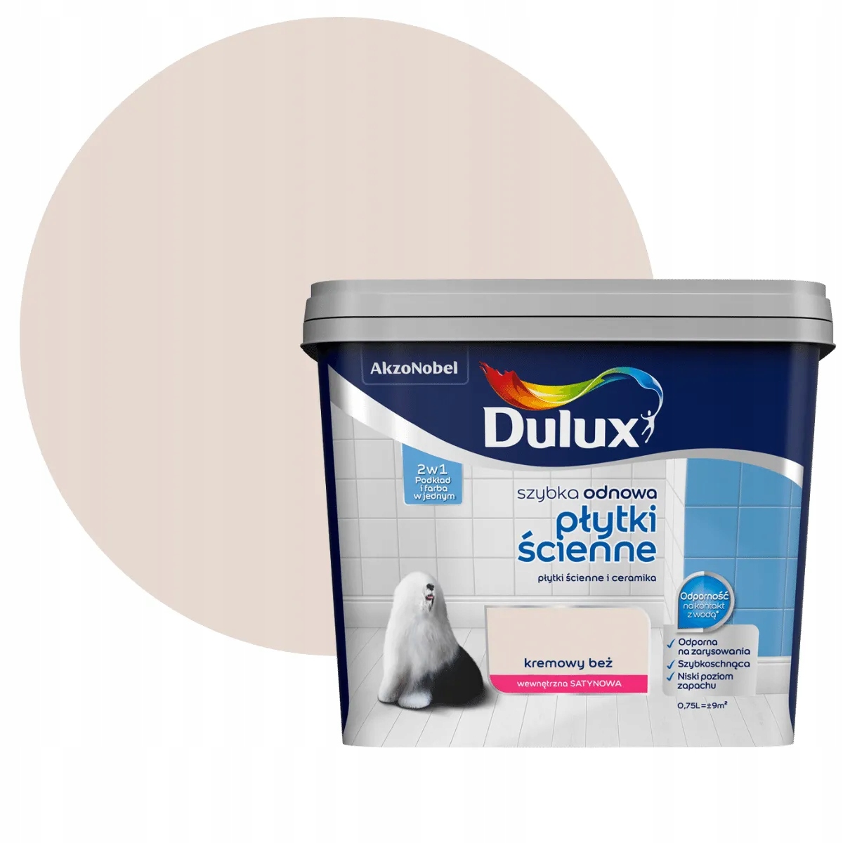 Dulux Szybka Odnowa Płytki Ścienne Kremowy beż 0,75L