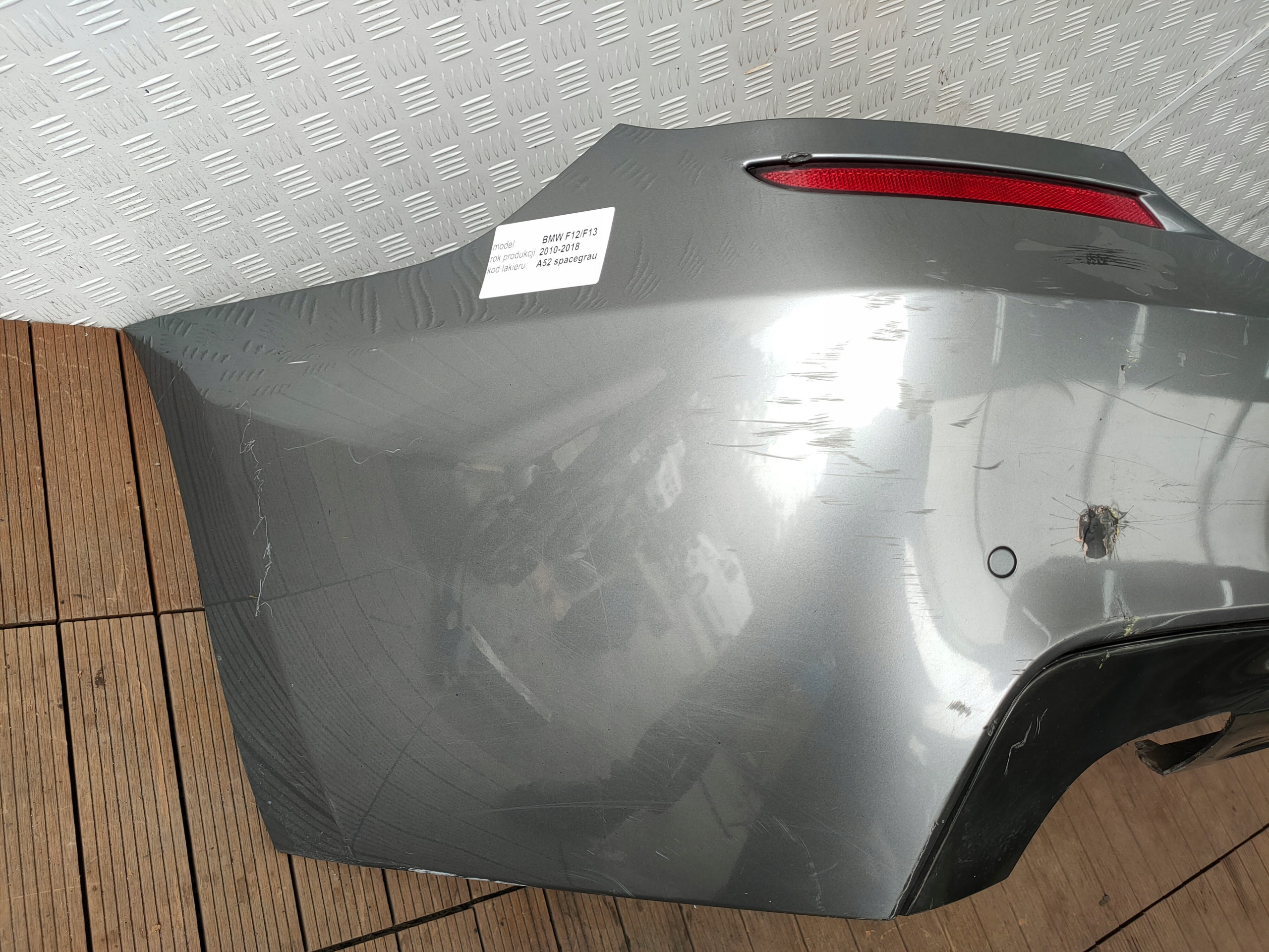 BMW 6 F12 F13 11- bumper rear below PDC rear part diffuser m-packet A52 SPACEGRAU