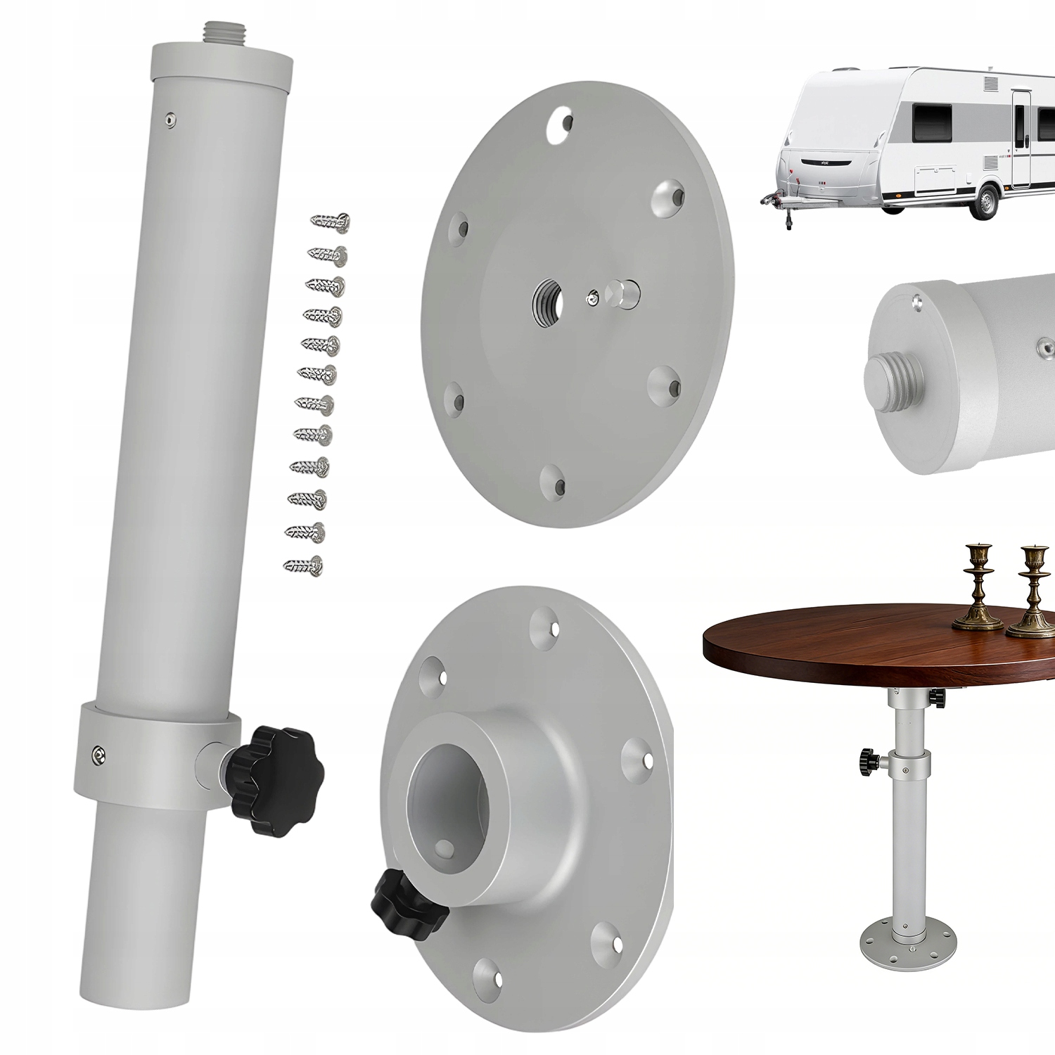 Hliníková Noha Pro Výškově Nastavitelný Stolek Kamper Jachta Loď