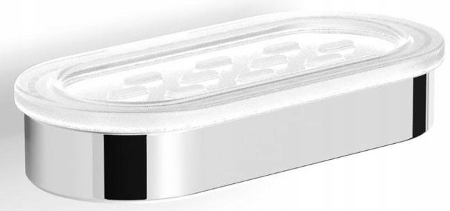 Oválná mýdlenka do koupelny, skleněná, závěsná