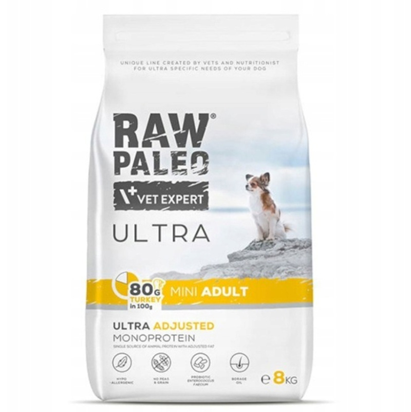 Raw Paleo Ultra Turkey Mini Adult Sucha Karma Dla Psa 8kg