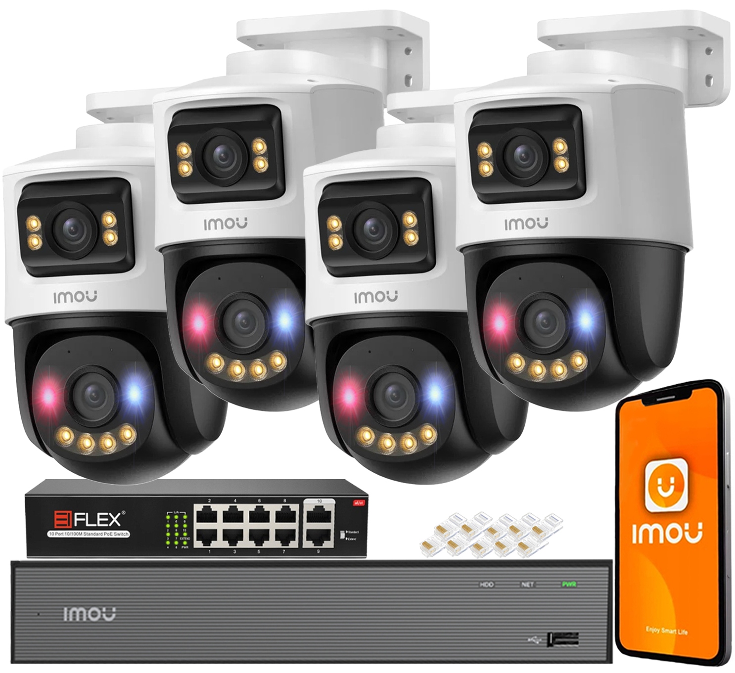 Sada 4 monitorovacích kamer 10Mpx (5Mpx 5Mpx) IPC-PS70FP-10M0 Imou Audio Led