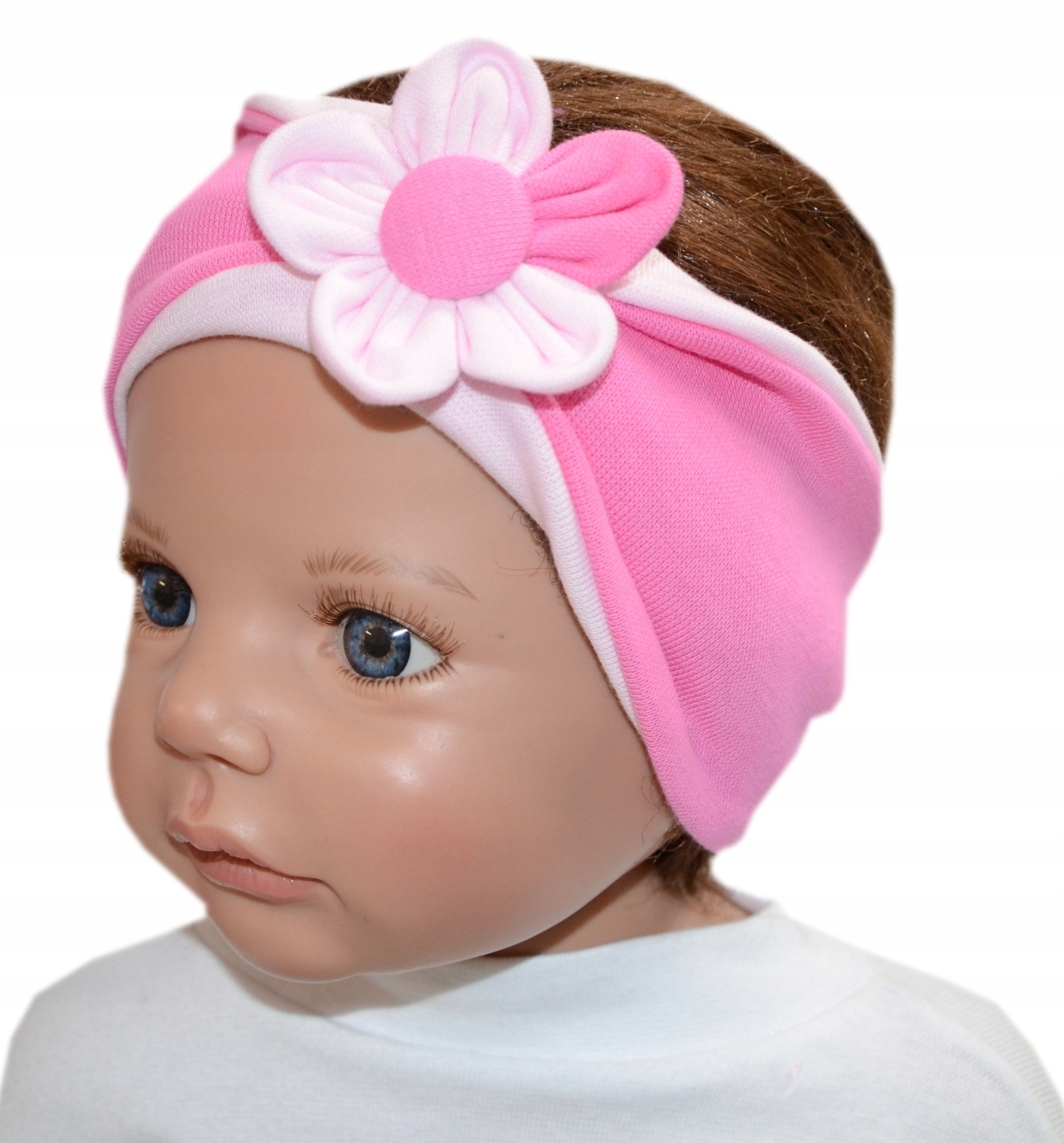 

Szeroka opaska Maja 37-43cm c.róż/j.róż