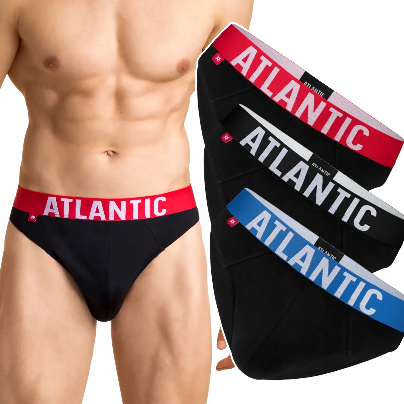 Pánské slipy Sport 3-PAK Bavlněné Atlantic 3SMP-003 L