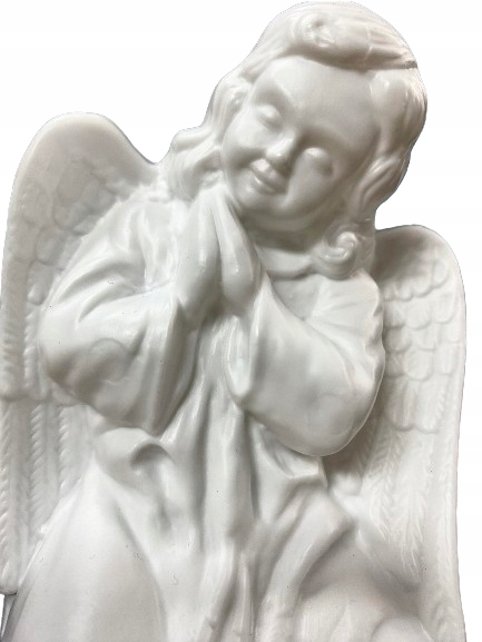 ANIOŁEK BIAŁY PLASTIKOWY, DEKORACJA DO STROIKÓW, OZDOBA Wysokość maksymalna 14.5 cm