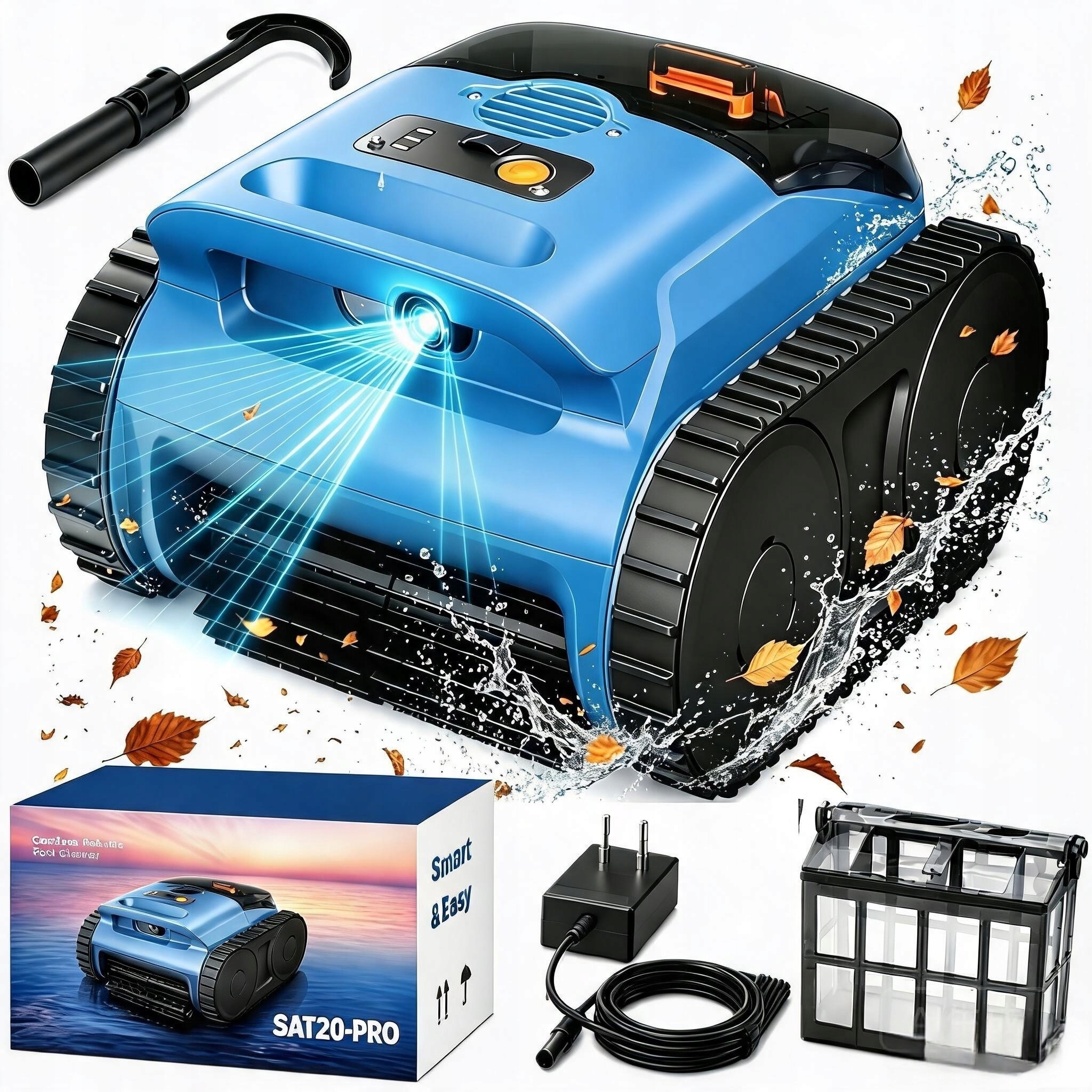 Inteligentny Robot basenowy Sat 20 PROakumulator 7800mAh bezprzewodowy