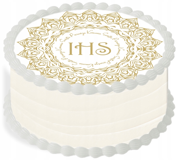 

Opłatek na Tort 14 cm Pierwsza Komunia Święta Ihs