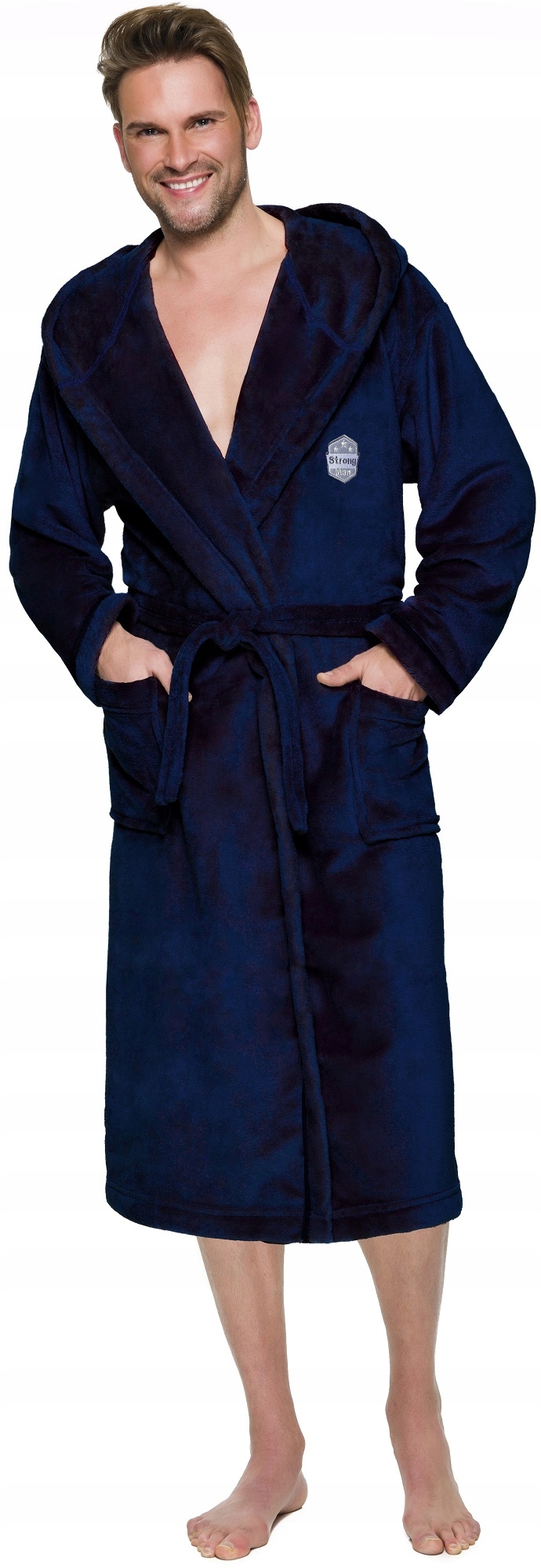 ALEX DŁUGI CIEPŁY SZLAFROK MĘSKI Z KAPTUREM XL Marka L&L