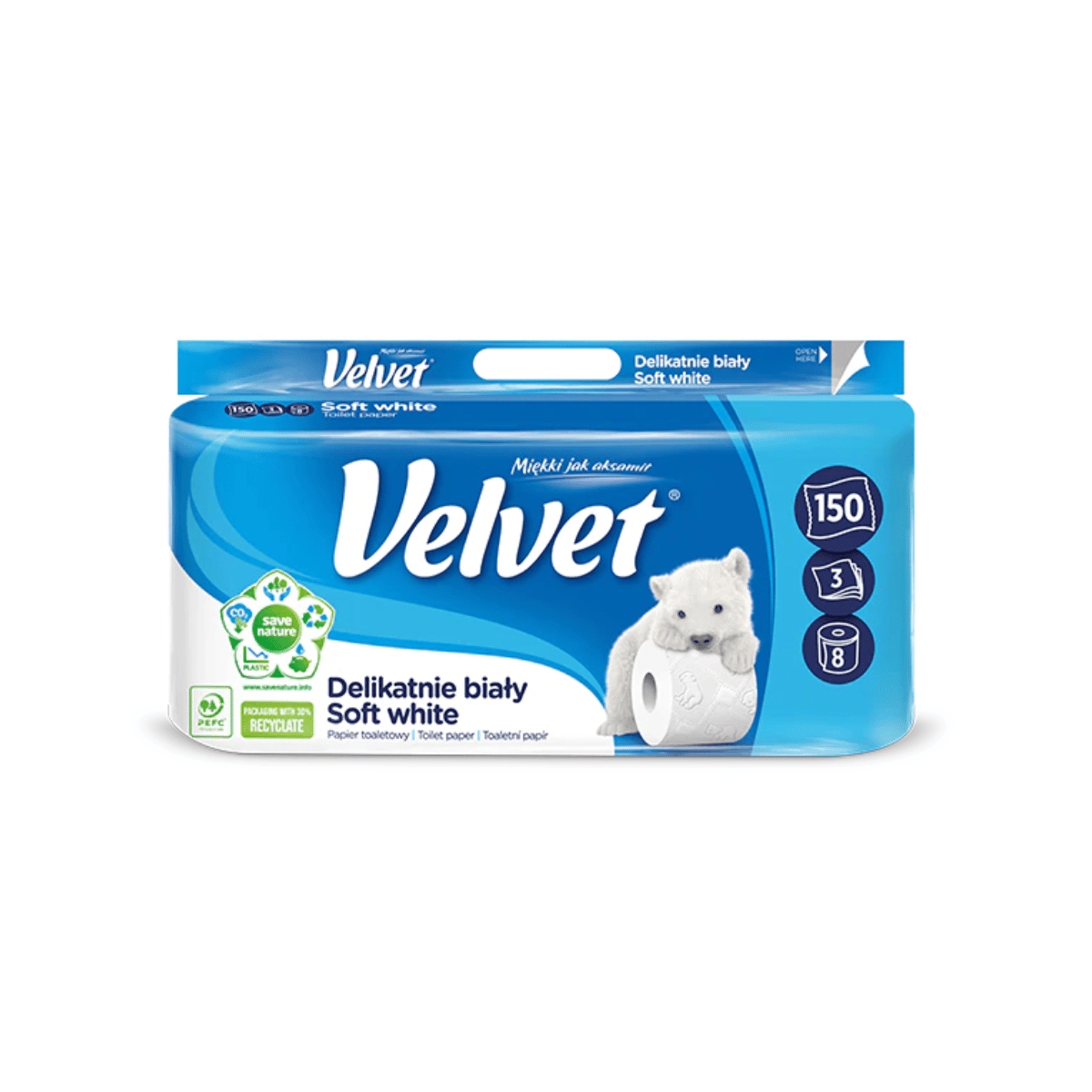 

Velvet Papier Toaletowy 8 Szt. Delikatnie Biały