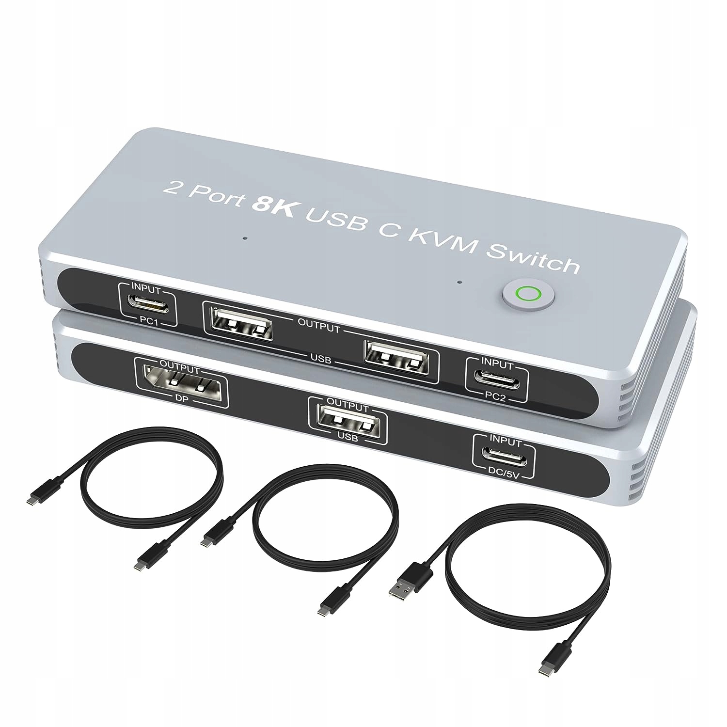 PRZEŁĄCZNIK KVM USB C DISPLAY PORT KONWERTER 8K