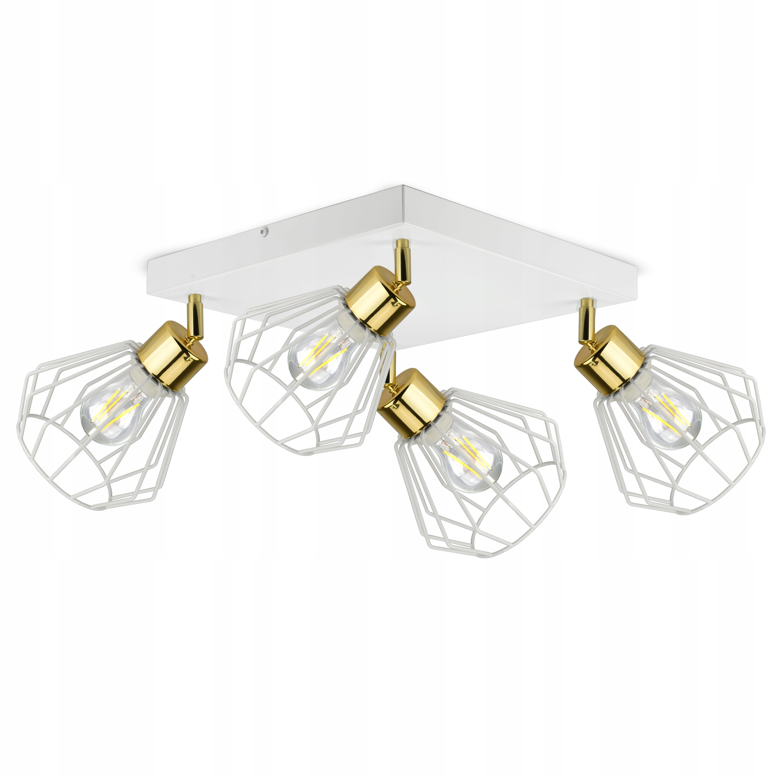 

Lampa Plafon Żyrandol w stylu Glam Biała Złota Led