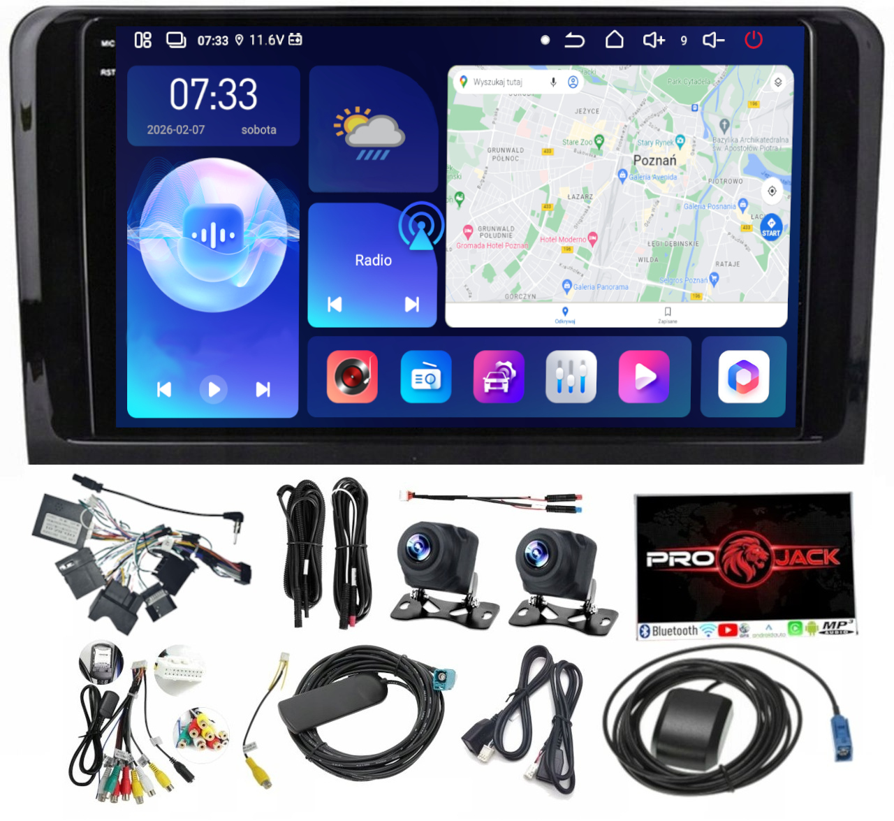 Autorádio Navigace Carplay Gps Android Mercedes ML 2005-2012 6GB Ram 128GB Rom Sim