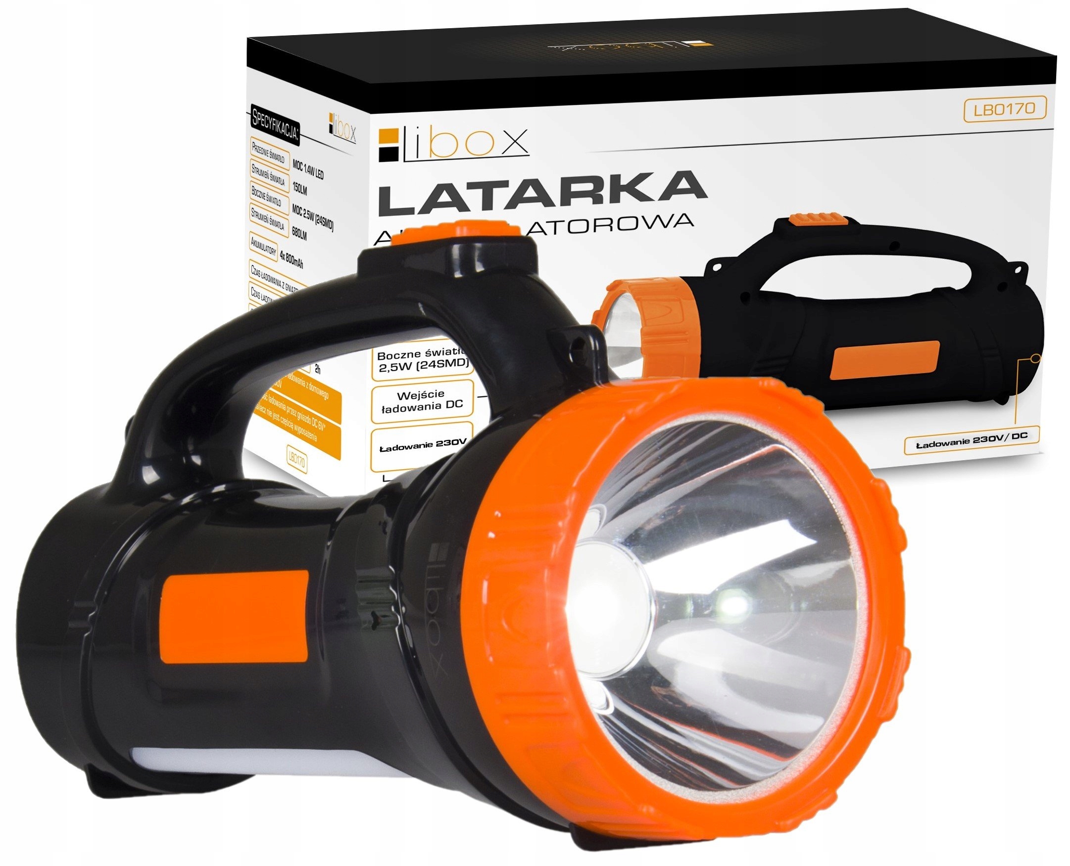 

Szperacz Latarka Ładowalna Akumulatorowa 230V Led