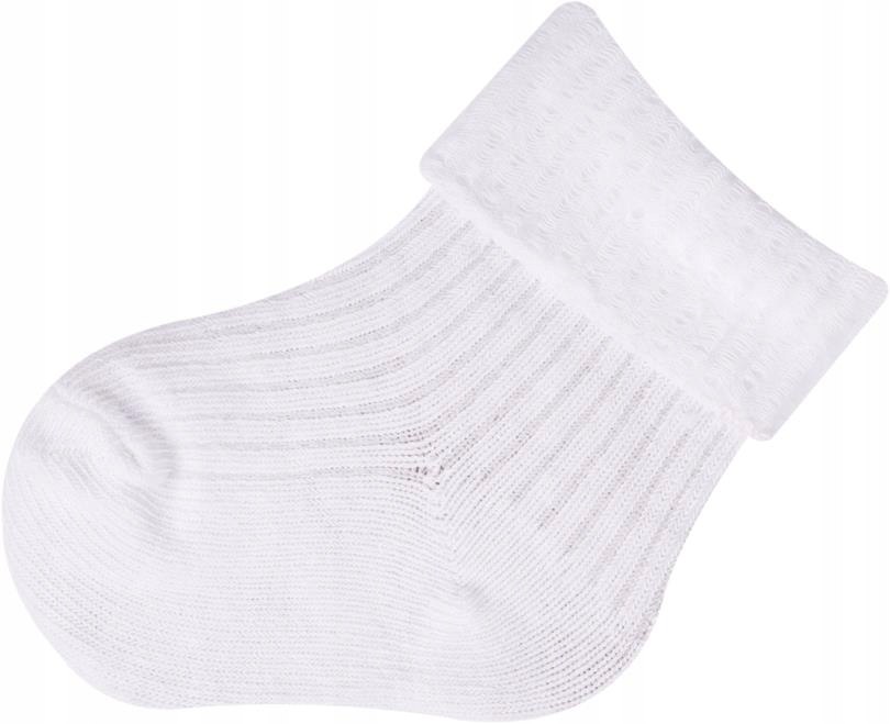 SKARPETKI NIEMOWLĘCE BEZUCISKOWE BIAŁE 3-6m