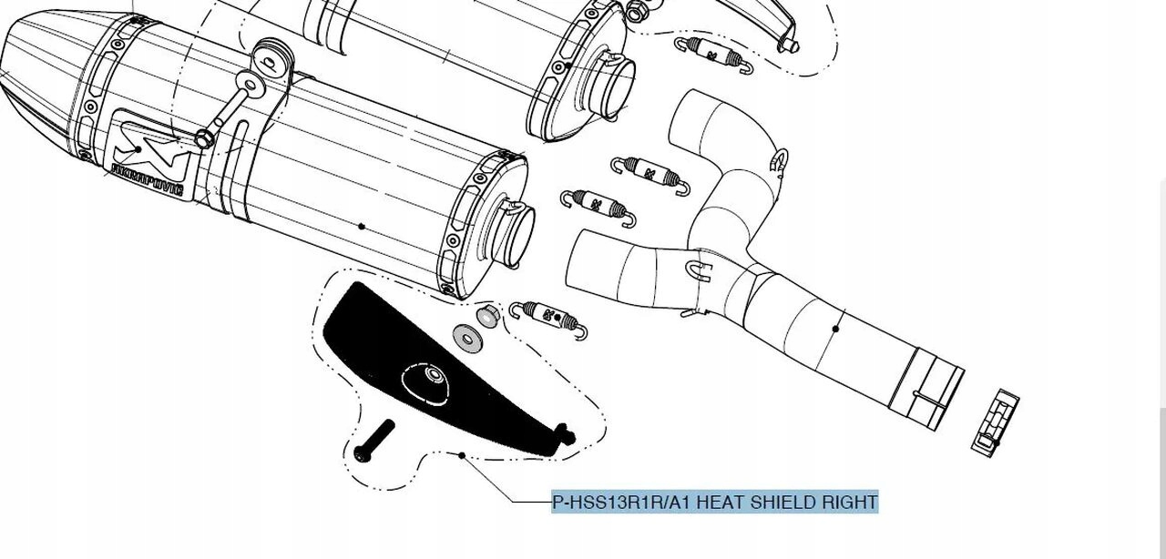 Tepelná ochrana výfuku Akrapovic Heat Shields Carbon Fiber P-HSS13R1R/A1
