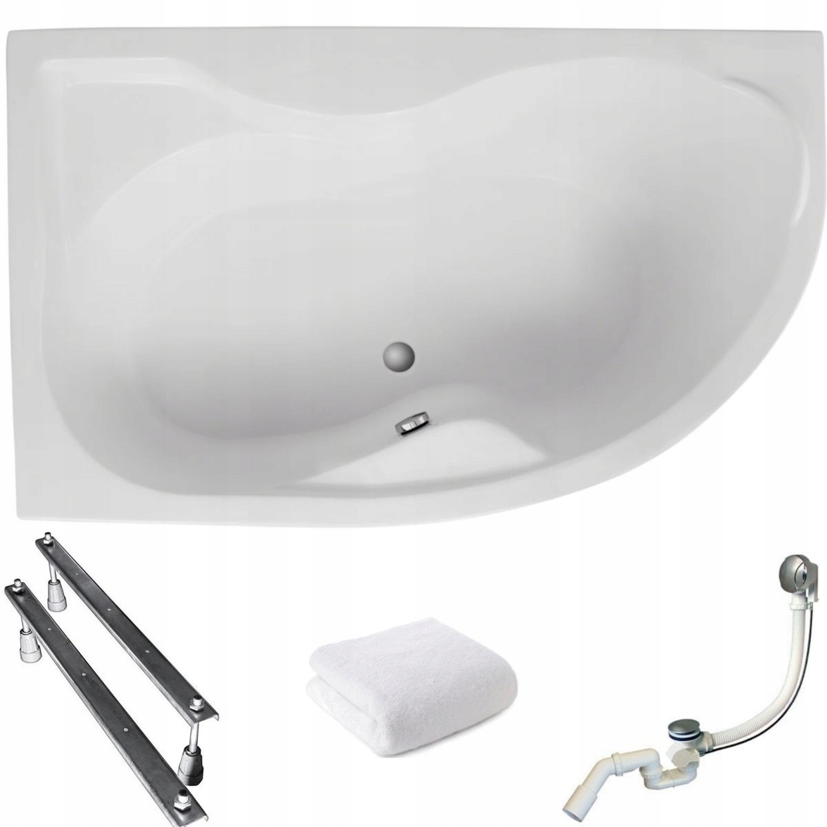 Asymetrická vana 170x110 Dora levá sifon