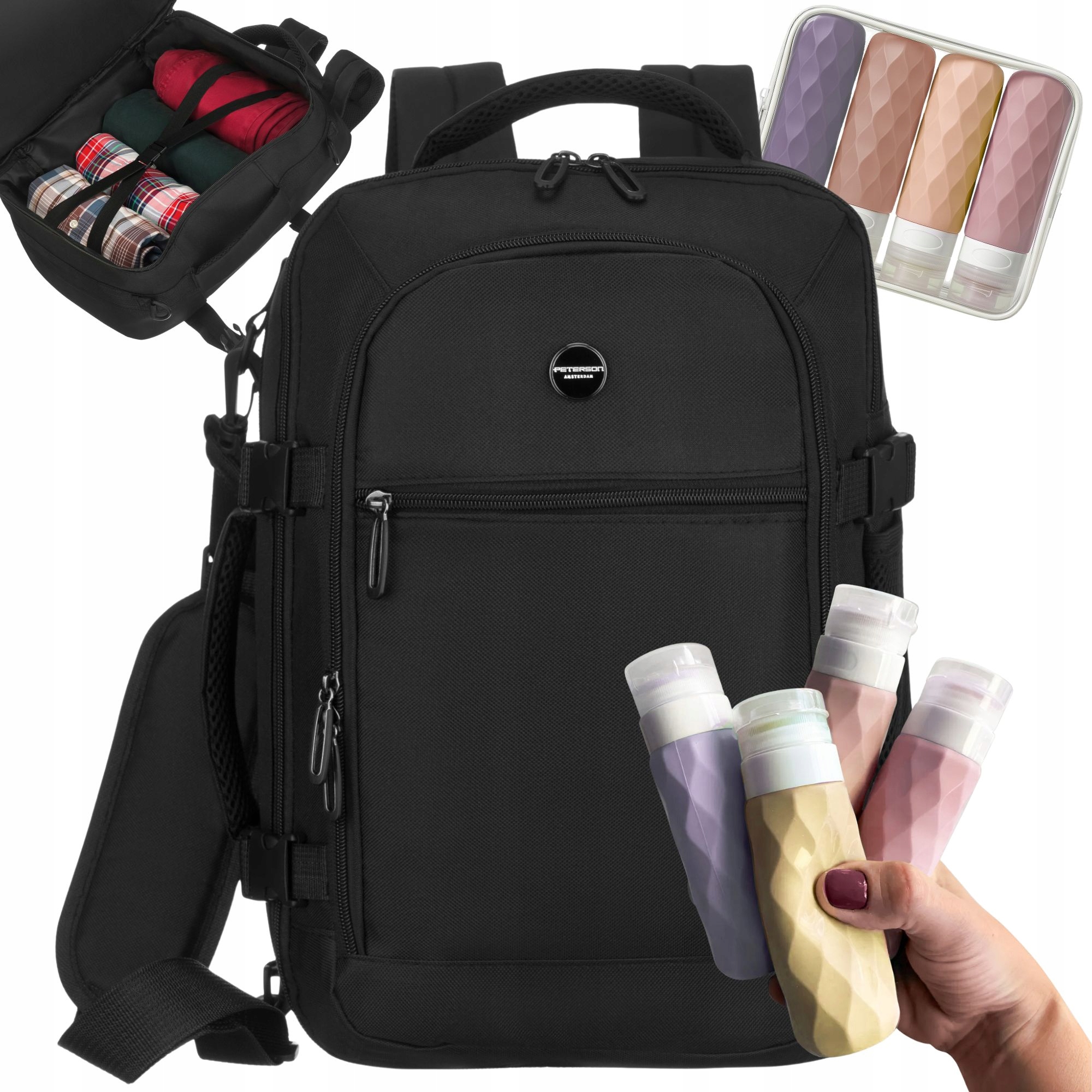 Plecak Podróżny 40X20X25 Do Samolotu Ryanair Bagaż Podręczny Lekki Peterson